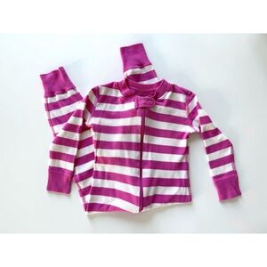 Hanna Andersson Baby Pink Striped Zip-Up Sleeper Pajamas PJs
